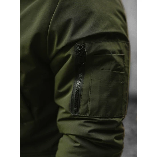 Bomber stiliaus žieminė žalia vyriška striukė Lemor JS/201901