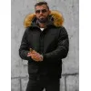 Зимняя черная мужская куртка в стиле бомбер Lemor