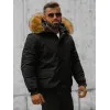Bomber stiliaus žieminė juoda vyriška striukė Lemor JS/201901