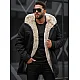 Miesten musta talvitakki turkiksella Eget JS/22M316/392