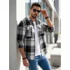 Vyriški balti/juodi flaneliniai marškiniai Cory Marškiniai