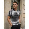 Men’s black striped polo shirt Captain POLO T-shirt