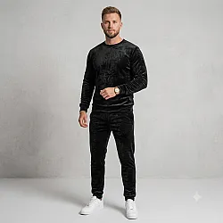Black men's velour set Bill