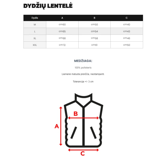 Vyriška juoda liemenė Lite Liemenės