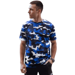 Mėlynos spalvos kamufliažiniai marškinėliai Leniks