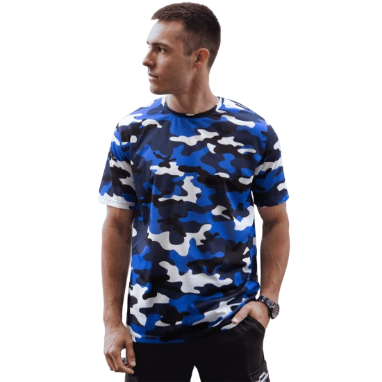 Mėlynos spalvos kamufliažiniai marškinėliai Leniks RX5596