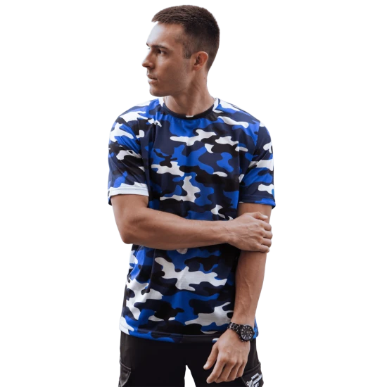 Mėlynos spalvos kamufliažiniai marškinėliai Leniks RX5596