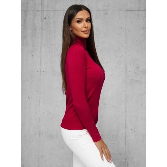 Moteriškas bordo megztinis su aukštu kaklu Stelin JS/8009/5