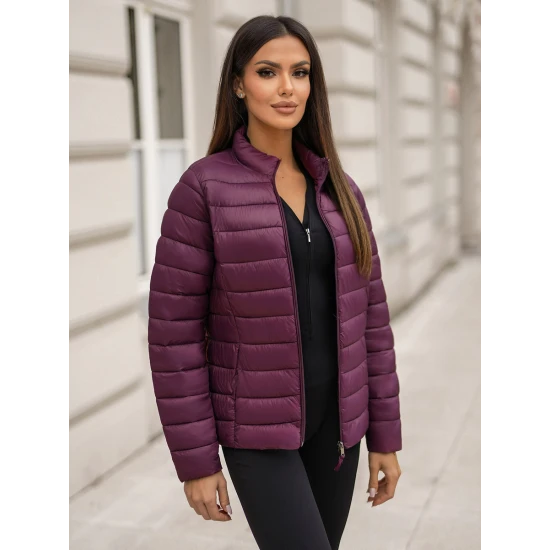 Bordo spalvos dygsniuota striukė Sofia Moteriškos striukės