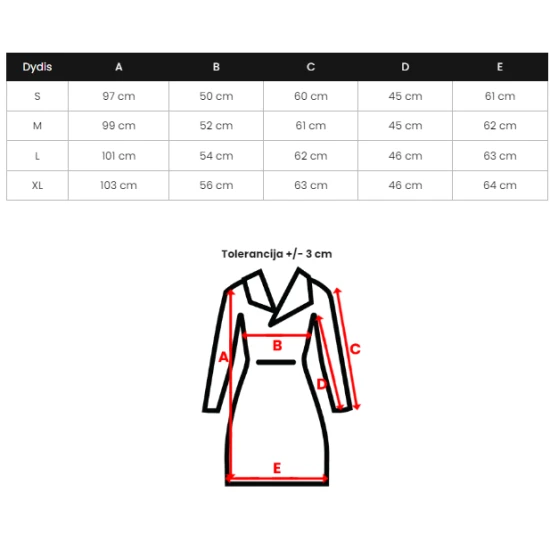 Baltos spalvos žieminis paltas Elin JS/5M3253/281Z