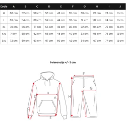 Vyriškas baltas sportinis komplektas su gobtuvu Adam