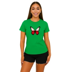 Moteriški žali marškinėliai Lenkija drugelis