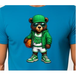 Vyriški turkio marškinėliai Meškinas su kamuoliu-džemperiu