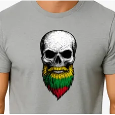 Men's light grey shirt Skull and Beard PK4015