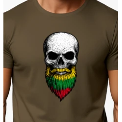 Vyriški chaki marškinėliai Kaukolė su barzda