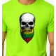 Vyriški neoniniai žali marškinėliai Kaukolė su barzda PK4015