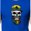 Men's blue shirt Skull and cap PK4016