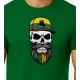 Vyriški tamsiai žali marškinėliai Kaukolė su kepure PK4016