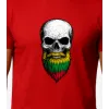Men's red shirt Skull and beard PK4015