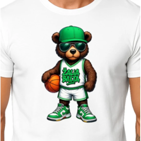 Vyriški balti marškinėliai Meškinas be džemperio PK4020