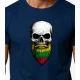 Vyriški tamsiai mėlyni marškinėliai Kaukolė su barzda PK4015