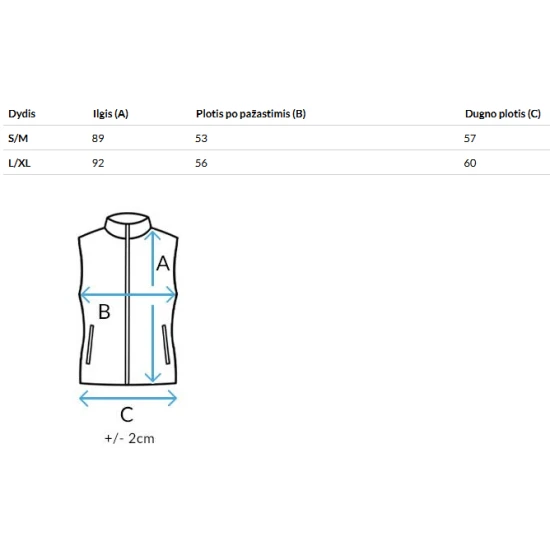 Moteriška juoda /mėlyna liemenė Chester Moteriškos liemenės