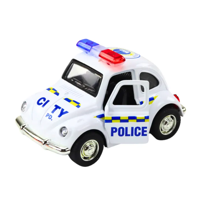 Klasikinis baltas policijos automobilis Tarnybiniai automobiliai
