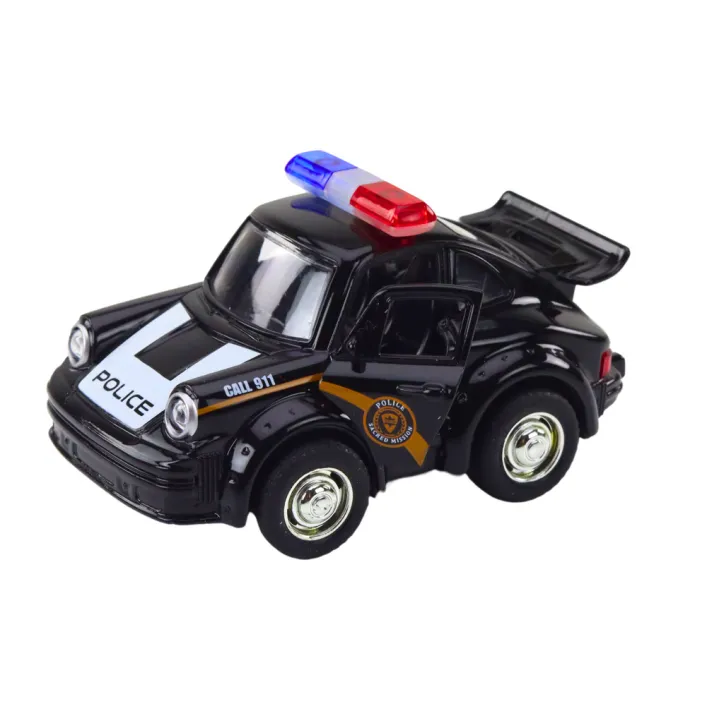 Klasikinis juodas policijos automobilis Tarnybiniai automobiliai
