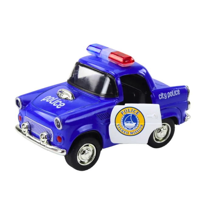 Klasikinis juodas policijos automobilis Tarnybiniai automobiliai