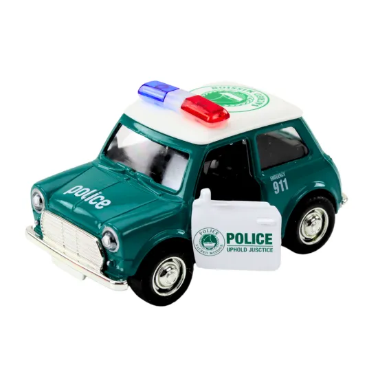 Klasikinis žalias policijos automobilis Tarnybiniai automobiliai