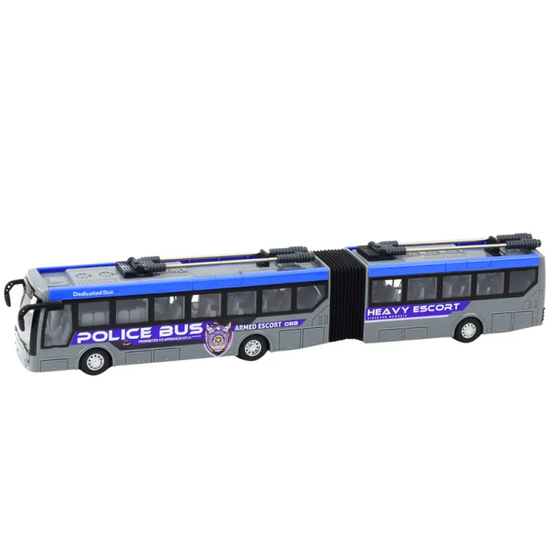 Pilkas policijos autobusas valdomas pultu Tarnybiniai automobiliai