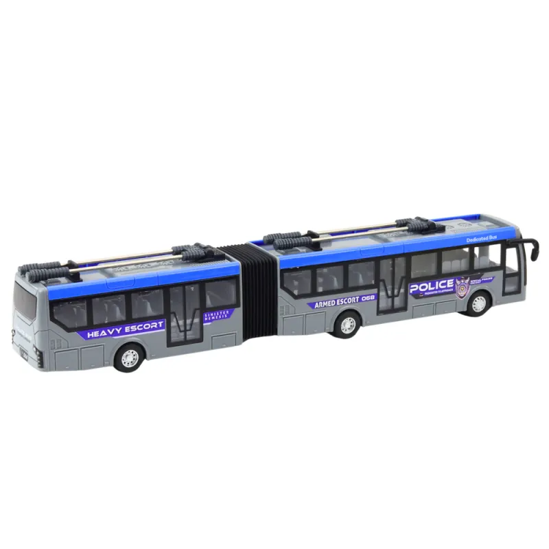 Pilkas policijos autobusas valdomas pultu Tarnybiniai automobiliai