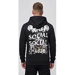 Vyriškas juodas džemperis su gobtuvu Social