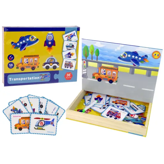 Magnetinė dėlionė knyga Transportas Magnetinės lentos ir magnetai