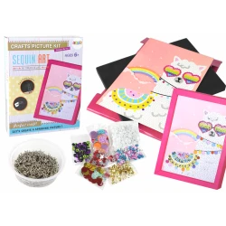 Pasidaryk pats rinkinys: blizgučių smeigtukų lamos rėmelio spalvingas rinkinys