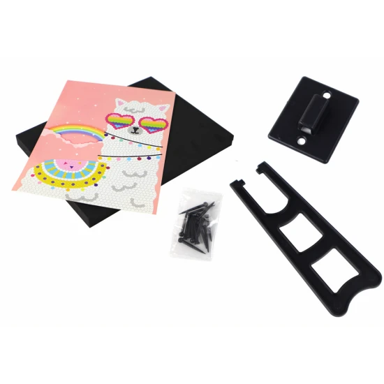 Pasidaryk pats rinkinys: blizgučių smeigtukų lamos rėmelio spalvingas rinkinys Lavinamieji