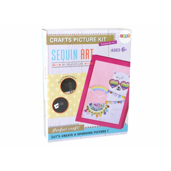 Pasidaryk pats rinkinys: blizgučių smeigtukų lamos rėmelio spalvingas rinkinys Lavinamieji