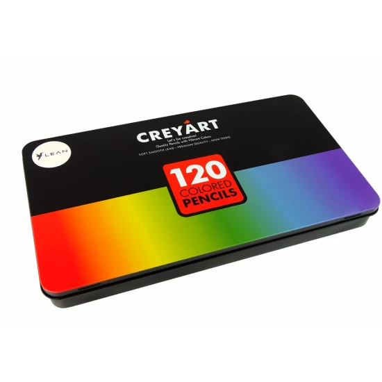 Set of 120 Art Crayons Metal Container Lavinamieji