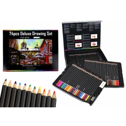 Zīmēšanas komplekts, zīmuļi kastītē, 74 gab. XXL