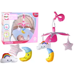 Kūdikių lovelės rožinė karuselė „Sky Clip“