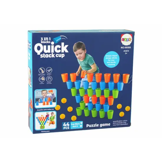 Cups Puzzle Game 3 in 1 44 Pieces Stalo ir sporto žaidimai