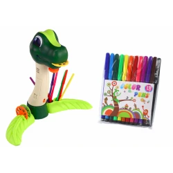Dinozaurų piešimo projektoriaus su priedais