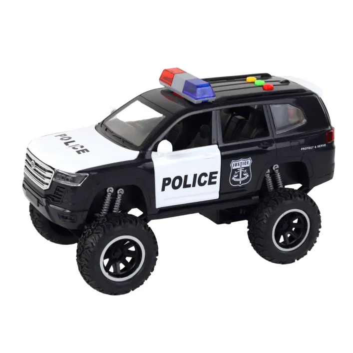 Offroad juodas policijos automobilis Žaisliniai automobiliai