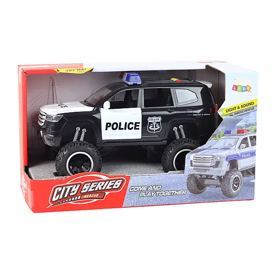 Offroad juodas policijos automobilis Žaisliniai automobiliai