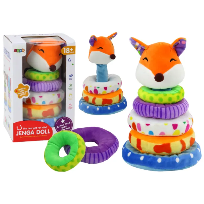Plush coloured pyramid Fox 27 cm