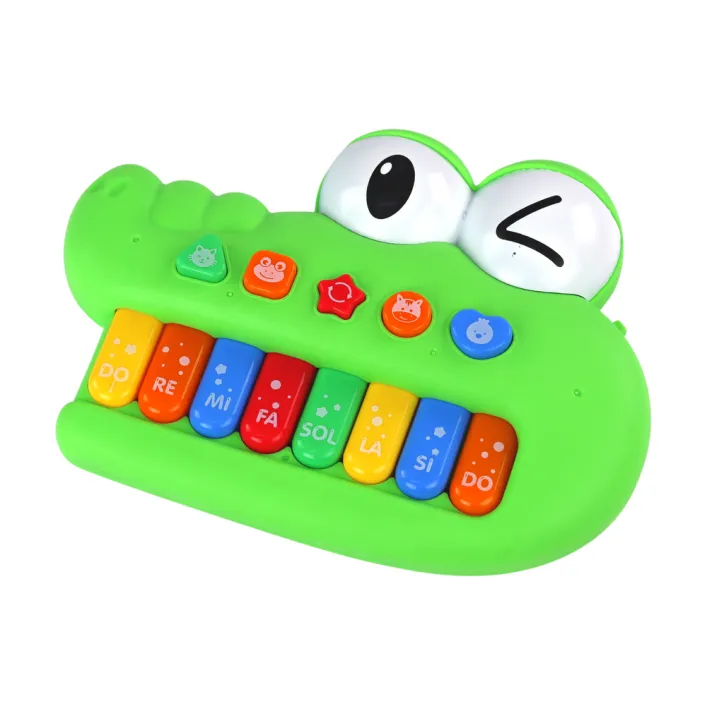 Žalias mokomasis muzikinis pianinas Krokodilas