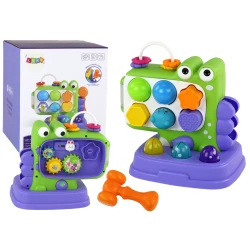 Violetinė dinozaurų edukacinė lenta „Whack-A-Mole“ rūšiavimo žaidimas vaikams