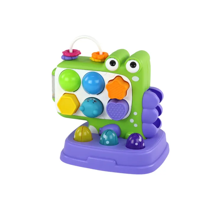 Violetinė dinozaurų edukacinė lenta „Whack-A-Mole“ rūšiavimo žaidimas vaikams