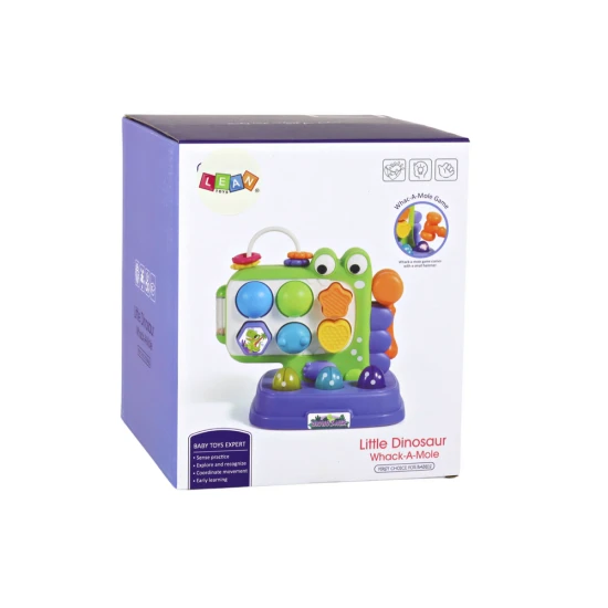 Violetinė dinozaurų edukacinė lenta „Whack-A-Mole“ rūšiavimo žaidimas vaikams