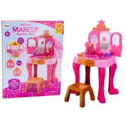 Rožinis kosmetinis staliukas su stebuklinga lazdele